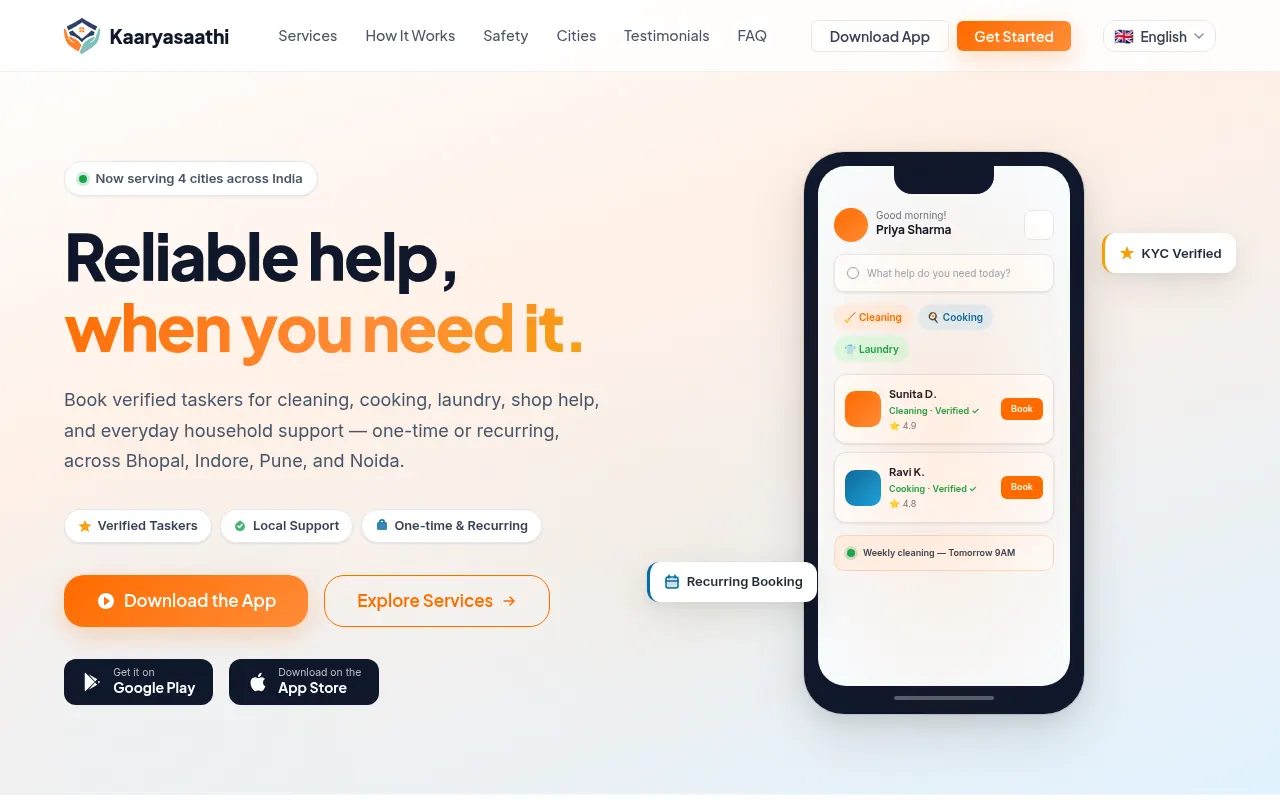 Kaaryasaathi website preview